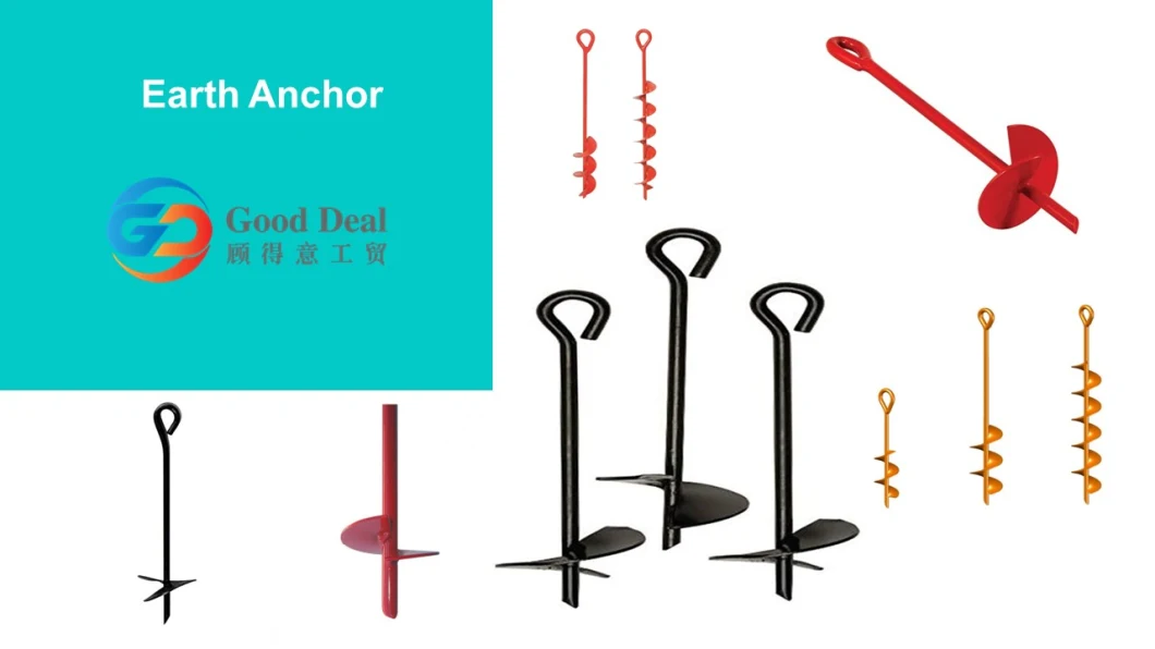 Powder Coated Galvanized Tent Anchor Stake Helix Earth Auger Anchor Ground Anchor